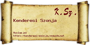 Kenderesi Szonja névjegykártya